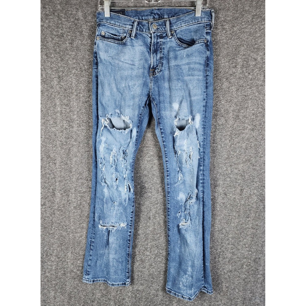 Abercrombie & Fitch Jeans Womens 29 Kilby Boot Stretch Blue Distressed EUC